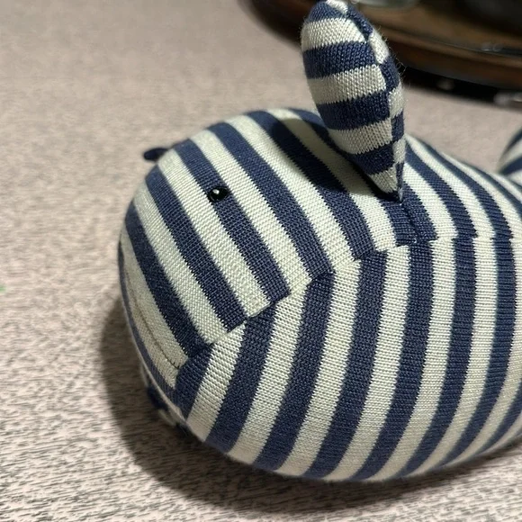 JellyCat London Walter Whale Blue striped Rattle Chime Toy - Picture 6 of 6